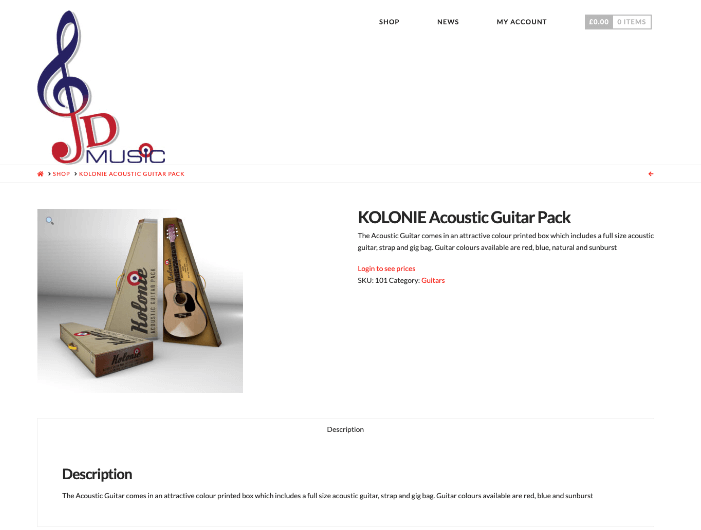 JD Music Ltd Eddie Gamble Web Design Services